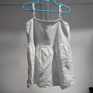 White Smocked Tank Top